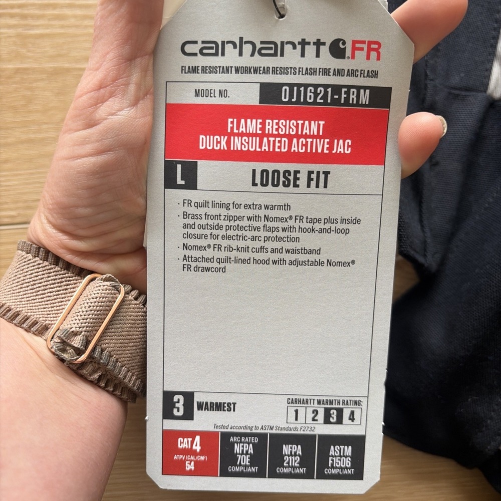 Carhartt Firm Duck Active Flame‎ Resistant Insulated Jacket Blk Cat4 OJ1621 2XL - Picture 11 of 11